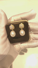 Load and play video in Gallery viewer, Sterling Silver Golden Rose Finest Freshwater Pearl Earrings
