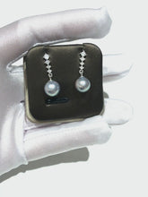 Load and play video in Gallery viewer, Elegant Earrings with Akoya Sea Pearl Grey
