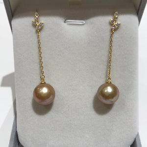 Golden Freshwater Pearls Earrings 07